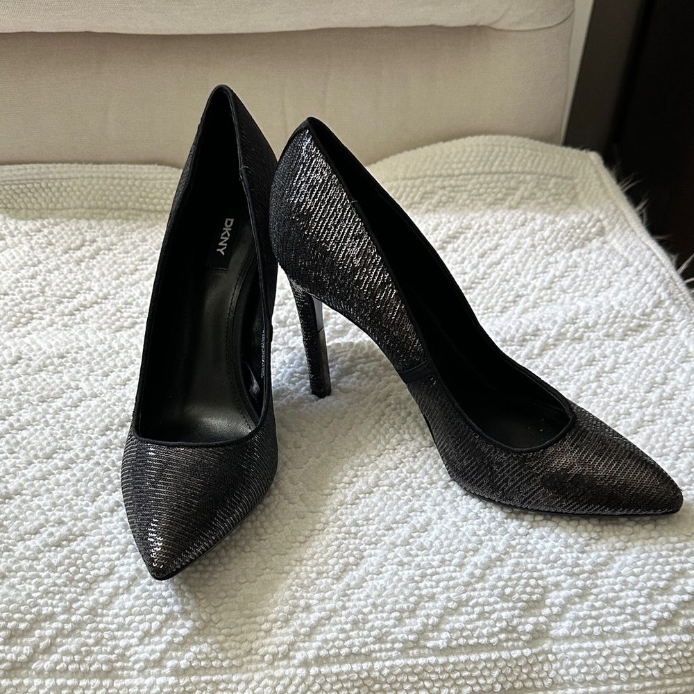 DKNY Shimmering Black Heels